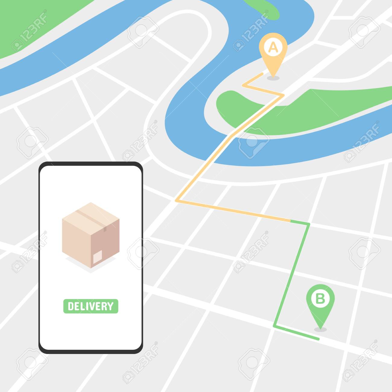 Delivery courier illustration